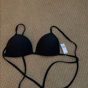 NWT Aerie black triangle bikini top
